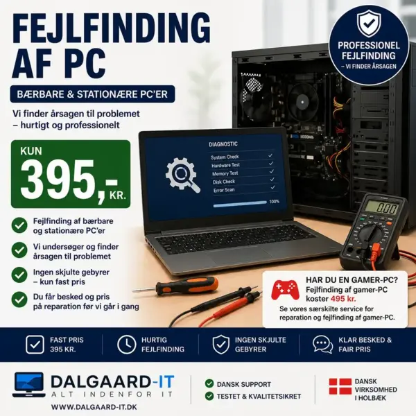 Fejlfinding af PC i Holbæk hos Dalgaard-IT