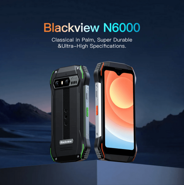 Blackview N6000 robust telefon orange kant