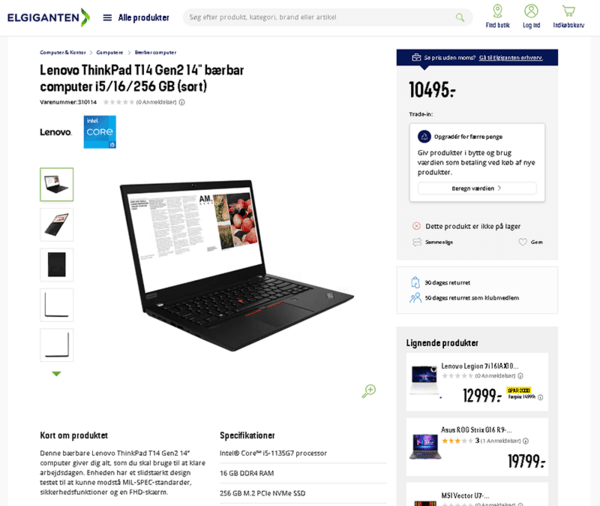 Lenovo T14 G2 nypris