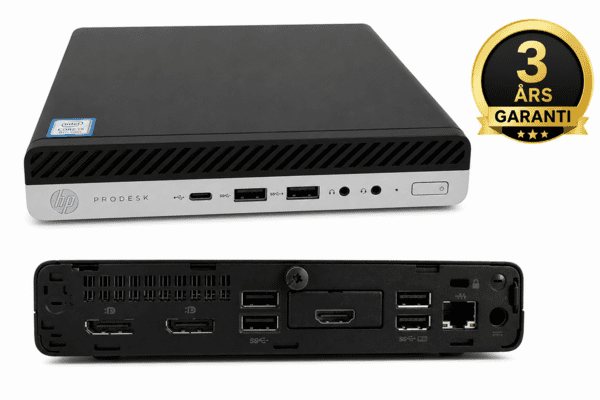HP ProDesk 600 G4 Tiny refurbished mini-pc med 3 års garanti