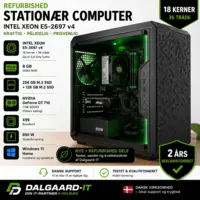 Refurbished Xeon E5-2697 v4 stationær computer – 18 kerner