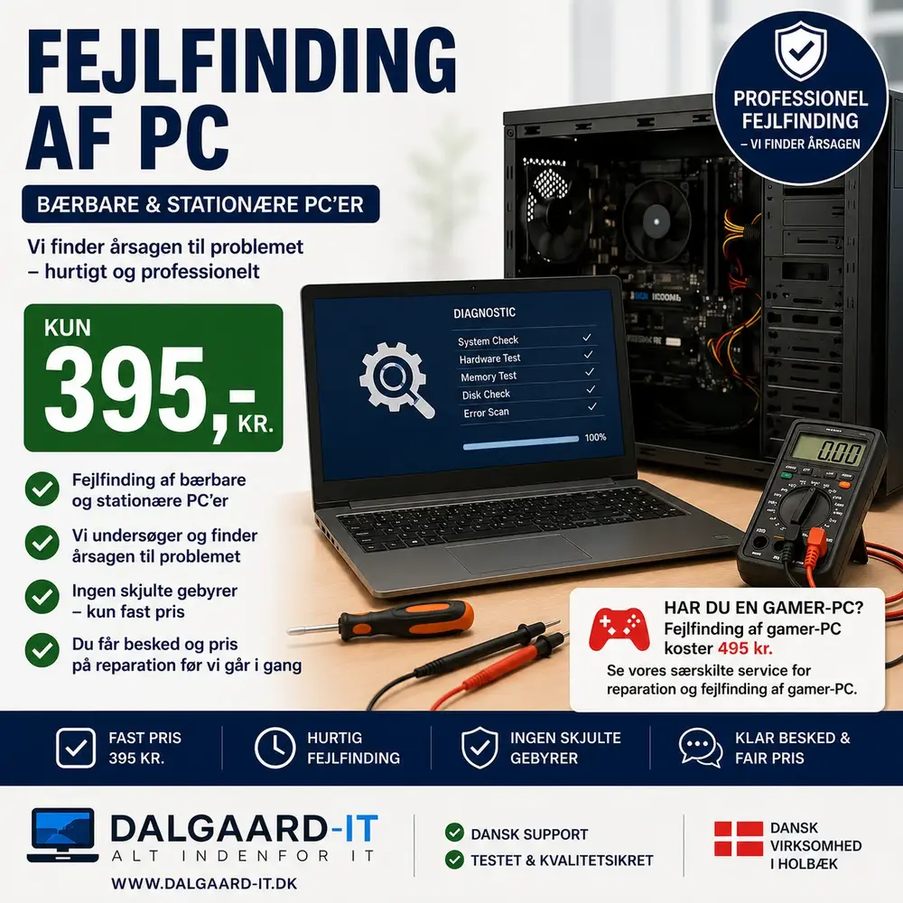 Fejlfinding af PC i Holbæk