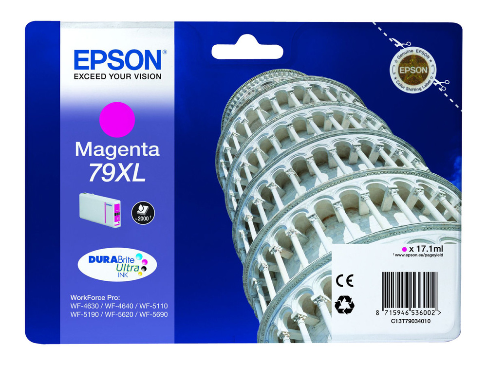 Billede af Epson 79XL Magenta blækpatron 2000 sider C13T79034010